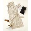 image:imageZESICA Womens Satin Sleeveless Halter Tie Waist Wrap Bodycon Mini DressChampagne