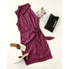image:imageZESICA Womens Satin Sleeveless Halter Tie Waist Wrap Bodycon Mini DressFuchsia