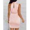 image:imageZESICA Womens Satin Sleeveless Halter Tie Waist Wrap Bodycon Mini DressLightpink