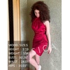 image:imageZESICA Womens Satin Sleeveless Halter Tie Waist Wrap Bodycon Mini DressRed