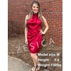 image:imageZESICA Womens Satin Sleeveless Halter Tie Waist Wrap Bodycon Mini DressRed
