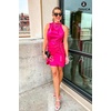 image:imageZESICA Womens Satin Sleeveless Halter Tie Waist Wrap Bodycon Mini DressRose