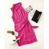 image:imageZESICA Womens Satin Sleeveless Halter Tie Waist Wrap Bodycon Mini DressRose