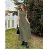 image:imageZESICA Womens Sleeveless One Shoulder Maxi Dress with PocketsArmygreen