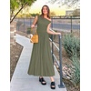 image:imageZESICA Womens Sleeveless One Shoulder Maxi Dress with PocketsArmygreen