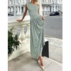 image:imageZESICA Womens Sleeveless One Shoulder Maxi Dress with PocketsBeangreen