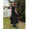 image:imageZESICA Womens Sleeveless One Shoulder Maxi Dress with PocketsBlack