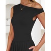 image:imageZESICA Womens Sleeveless One Shoulder Maxi Dress with PocketsBlack