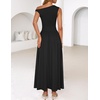 image:imageZESICA Womens Sleeveless One Shoulder Maxi Dress with PocketsBlack