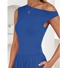 image:imageZESICA Womens Sleeveless One Shoulder Maxi Dress with PocketsBlue