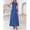 image:imageZESICA Womens Sleeveless One Shoulder Maxi Dress with PocketsBlue