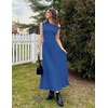 image:imageZESICA Womens Sleeveless One Shoulder Maxi Dress with PocketsBlue