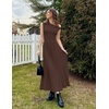 image:imageZESICA Womens Sleeveless One Shoulder Maxi Dress with PocketsBrown