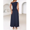 image:imageZESICA Womens Sleeveless One Shoulder Maxi Dress with PocketsNavy