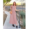 image:imageZESICA Womens Sleeveless One Shoulder Maxi Dress with PocketsPink
