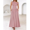 image:imageZESICA Womens Sleeveless One Shoulder Maxi Dress with PocketsPink