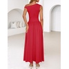 image:imageZESICA Womens Sleeveless One Shoulder Maxi Dress with PocketsRed