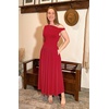 image:imageZESICA Womens Sleeveless One Shoulder Maxi Dress with PocketsRed