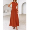 image:imageZESICA Womens Sleeveless One Shoulder Maxi Dress with PocketsRustred