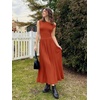 image:imageZESICA Womens Sleeveless One Shoulder Maxi Dress with PocketsRustred