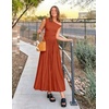 image:imageZESICA Womens Sleeveless One Shoulder Maxi Dress with PocketsRustred