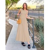 image:imageZESICA Womens Sleeveless One Shoulder Maxi Dress with PocketsSand