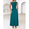 image:imageZESICA Womens Sleeveless One Shoulder Maxi Dress with PocketsTeal