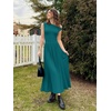 image:imageZESICA Womens Sleeveless One Shoulder Maxi Dress with PocketsTeal