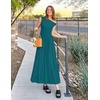 image:imageZESICA Womens Sleeveless One Shoulder Maxi Dress with PocketsTeal