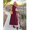 image:imageZESICA Womens Sleeveless One Shoulder Maxi Dress with PocketsWine