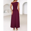 image:imageZESICA Womens Sleeveless One Shoulder Maxi Dress with PocketsWine
