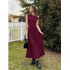 image:imageZESICA Womens Sleeveless One Shoulder Maxi Dress with PocketsWine