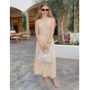 image:imageZESICA Womens Sleeveless Ribbed Knit Tie Waist A Line Maxi Sweater DressesApricot