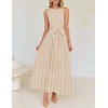 image:imageZESICA Womens Sleeveless Ribbed Knit Tie Waist A Line Maxi Sweater DressesApricot