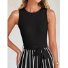 image:imageZESICA Womens Sleeveless Ribbed Knit Tie Waist A Line Maxi Sweater DressesBlack