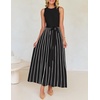 image:imageZESICA Womens Sleeveless Ribbed Knit Tie Waist A Line Maxi Sweater DressesBlack