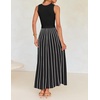 image:imageZESICA Womens Sleeveless Ribbed Knit Tie Waist A Line Maxi Sweater DressesBlack