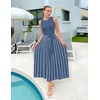 image:imageZESICA Womens Sleeveless Ribbed Knit Tie Waist A Line Maxi Sweater DressesDustyblue