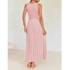 image:imageZESICA Womens Sleeveless Ribbed Knit Tie Waist A Line Maxi Sweater DressesDustypink