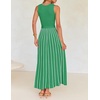 image:imageZESICA Womens Sleeveless Ribbed Knit Tie Waist A Line Maxi Sweater DressesGreen