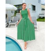 image:imageZESICA Womens Sleeveless Ribbed Knit Tie Waist A Line Maxi Sweater DressesGreen