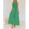 image:imageZESICA Womens Sleeveless Ribbed Knit Tie Waist A Line Maxi Sweater DressesGreen
