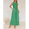 image:imageZESICA Womens Sleeveless Ribbed Knit Tie Waist A Line Maxi Sweater DressesGreen