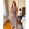 image:imageZESICA Womens Sleeveless Ribbed Knit Tie Waist A Line Maxi Sweater DressesKhaki