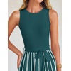 image:imageZESICA Womens Sleeveless Ribbed Knit Tie Waist A Line Maxi Sweater DressesTeal