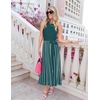 image:imageZESICA Womens Sleeveless Ribbed Knit Tie Waist A Line Maxi Sweater DressesTeal