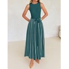 image:imageZESICA Womens Sleeveless Ribbed Knit Tie Waist A Line Maxi Sweater DressesTeal