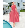 image:imageZESICA Womens Sleeveless Ribbed Knit Tie Waist A Line Maxi Sweater DressesWatermelon