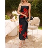 image:imageZESICA Womens Strapless Off the Shoulder Floral Maxi SundressBlack