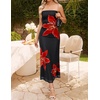 image:imageZESICA Womens Strapless Off the Shoulder Floral Maxi SundressBlack